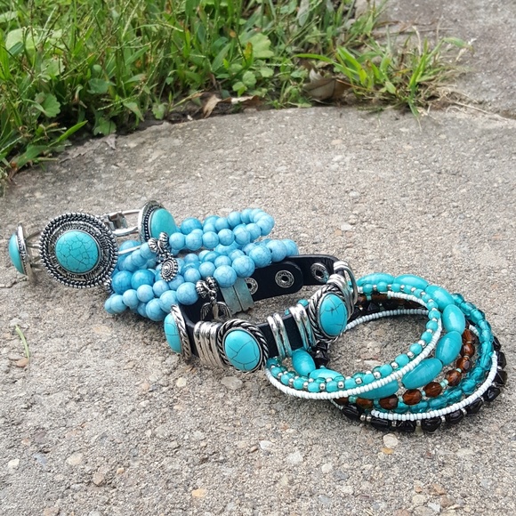 Faux Turquoise Bracelet Bundle - Picture 7 of 7